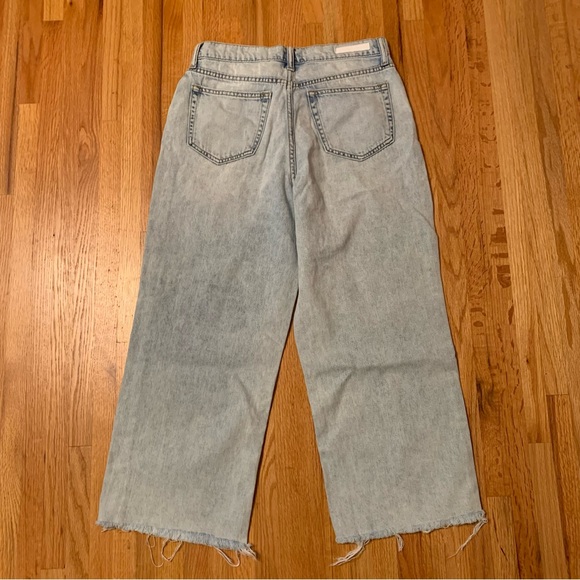 Cello Size 5 Wide Leg High Waisted Cropped Jeans Light Wash - Picture 4 of 6